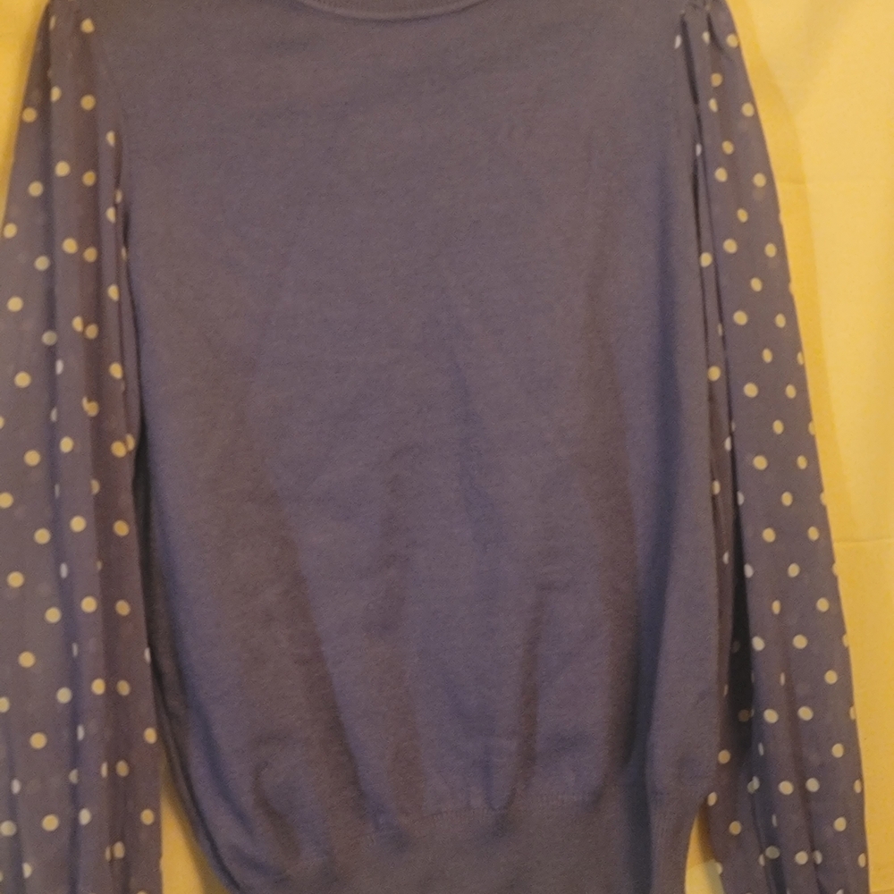 Women’s Polka Dot Sleeve Sweater - VIOLET